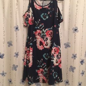 Floral navy blue dress